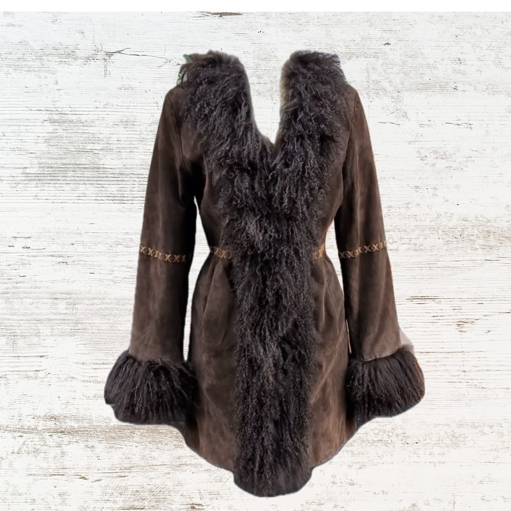 Luxurious Brown Fur-Trimmed Coat